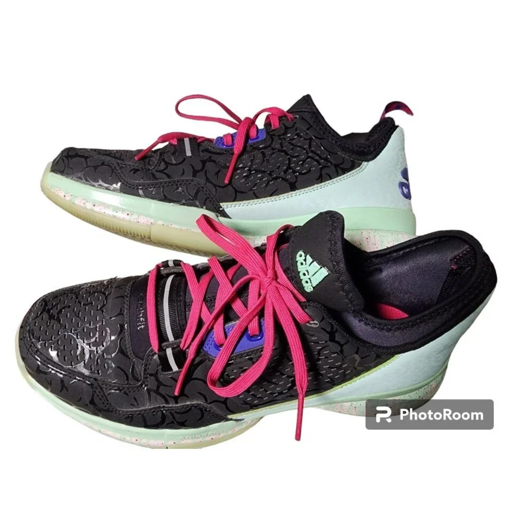 Adidas D Lillard 1 'Night Of The Ballin Dead' Sneakers Glow in the Dark Sz 10.5